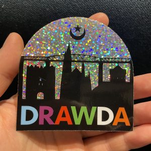 "Drawda" glittery magnet