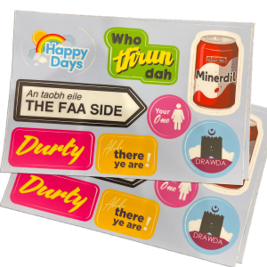 A Sheet of Drogheda novelty stickers 4x6