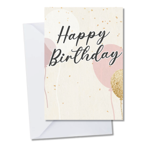 Pink Balloon Birthday Card