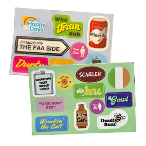 Irish slang novelty sticker sheets one of each