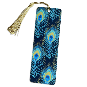 Pretty Peacock Feather Pattern Bookmark